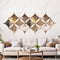 13 Diamond shaped Mirrors Metal Wall Art- Rose Gold